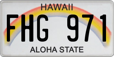 HI license plate FHG971