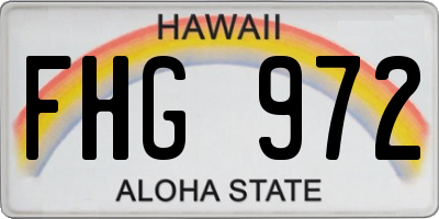HI license plate FHG972