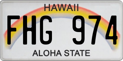 HI license plate FHG974