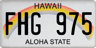HI license plate FHG975