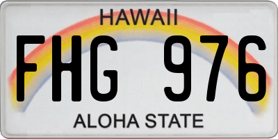 HI license plate FHG976