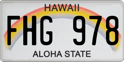 HI license plate FHG978