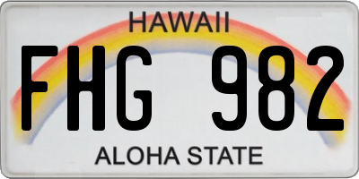 HI license plate FHG982