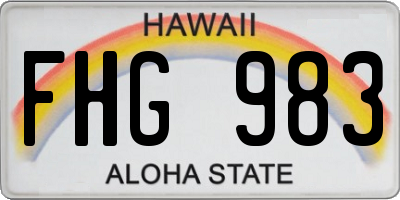 HI license plate FHG983