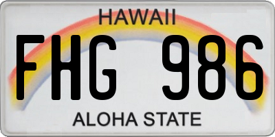 HI license plate FHG986