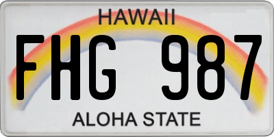 HI license plate FHG987