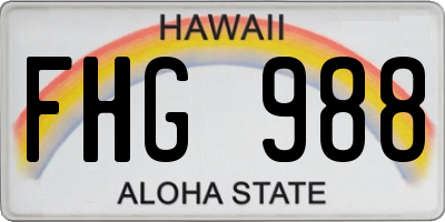 HI license plate FHG988