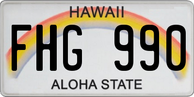 HI license plate FHG990