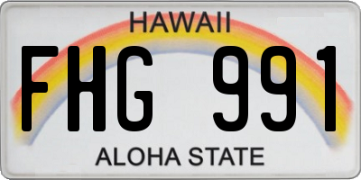 HI license plate FHG991