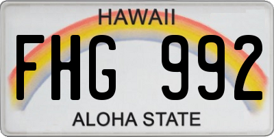 HI license plate FHG992