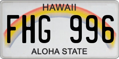 HI license plate FHG996
