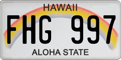 HI license plate FHG997