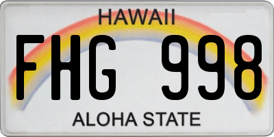 HI license plate FHG998