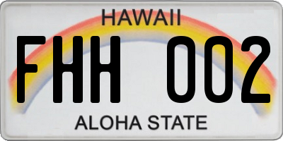 HI license plate FHH002