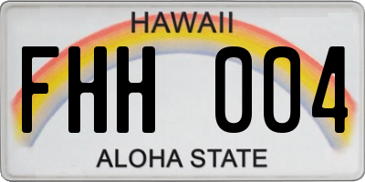 HI license plate FHH004