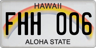 HI license plate FHH006
