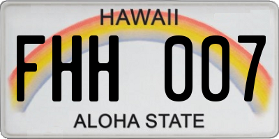 HI license plate FHH007
