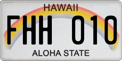 HI license plate FHH010
