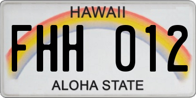 HI license plate FHH012
