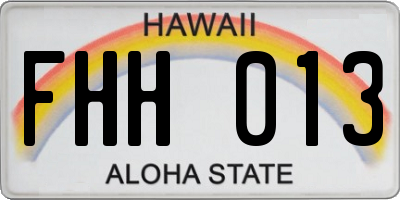 HI license plate FHH013
