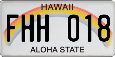 HI license plate FHH018