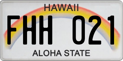 HI license plate FHH021