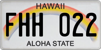 HI license plate FHH022