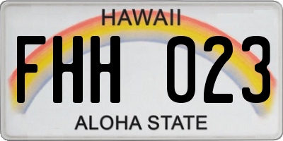HI license plate FHH023