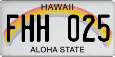 HI license plate FHH025