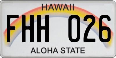 HI license plate FHH026