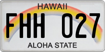 HI license plate FHH027