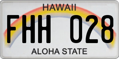 HI license plate FHH028