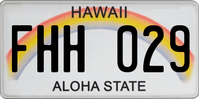 HI license plate FHH029