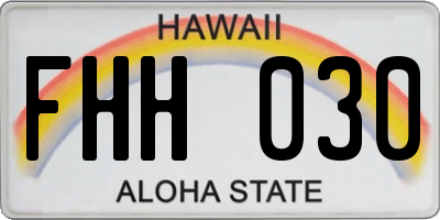 HI license plate FHH030