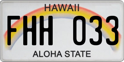 HI license plate FHH033
