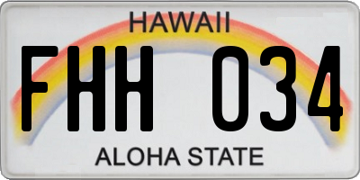 HI license plate FHH034