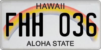 HI license plate FHH036