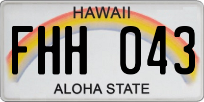HI license plate FHH043