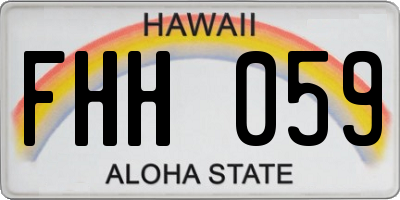 HI license plate FHH059