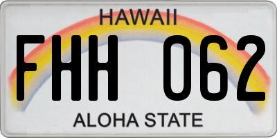HI license plate FHH062