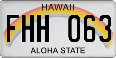 HI license plate FHH063