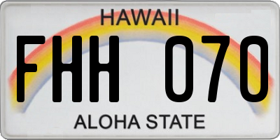 HI license plate FHH070