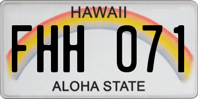 HI license plate FHH071