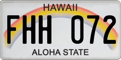 HI license plate FHH072