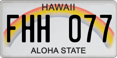HI license plate FHH077