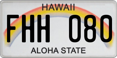 HI license plate FHH080