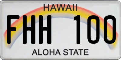 HI license plate FHH100