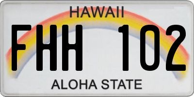 HI license plate FHH102