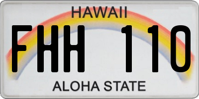 HI license plate FHH110