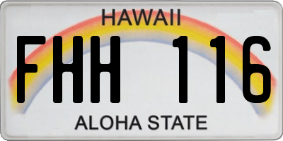 HI license plate FHH116
